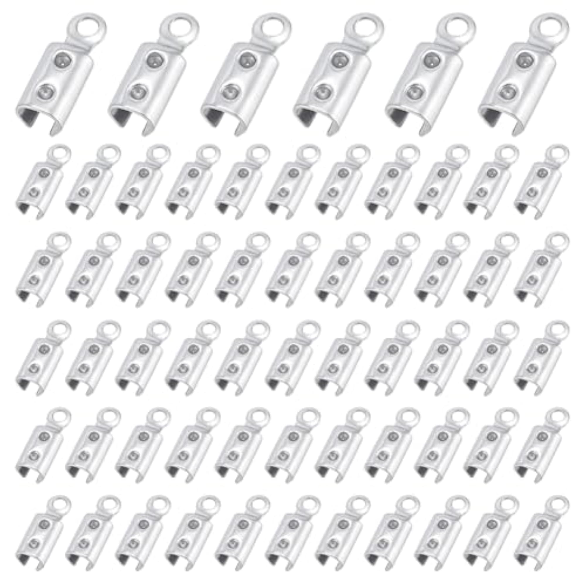 300 Pcs Stainless Steel Folding Crimp Ends, Clamp Tips