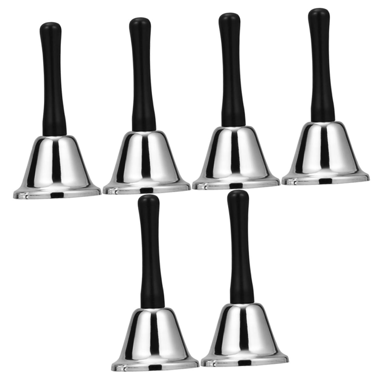 ibasenice 6pezzi Campane da Tavolo in Metallo Campanello Natalizio Decorativo Campanello di Servizio per Feste e Ristoranti Design Elegante e Suono Melodioso