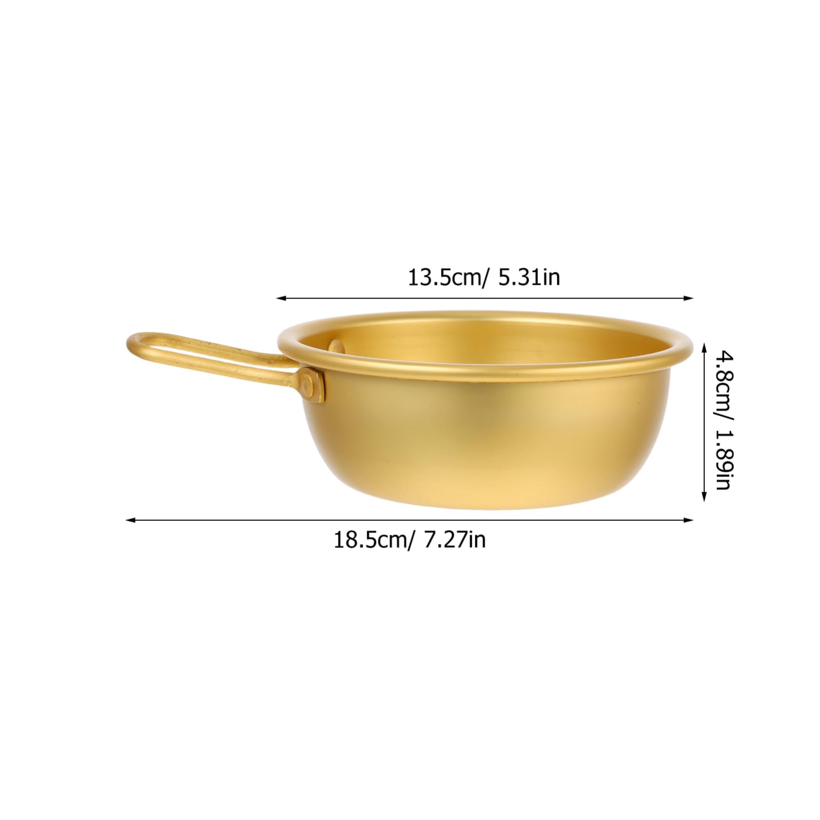 VALICLUD Elegant Yellow Aluminum Korean Bowls for Soup Wine 2pc Handle Set Stylish Great for Camping Home