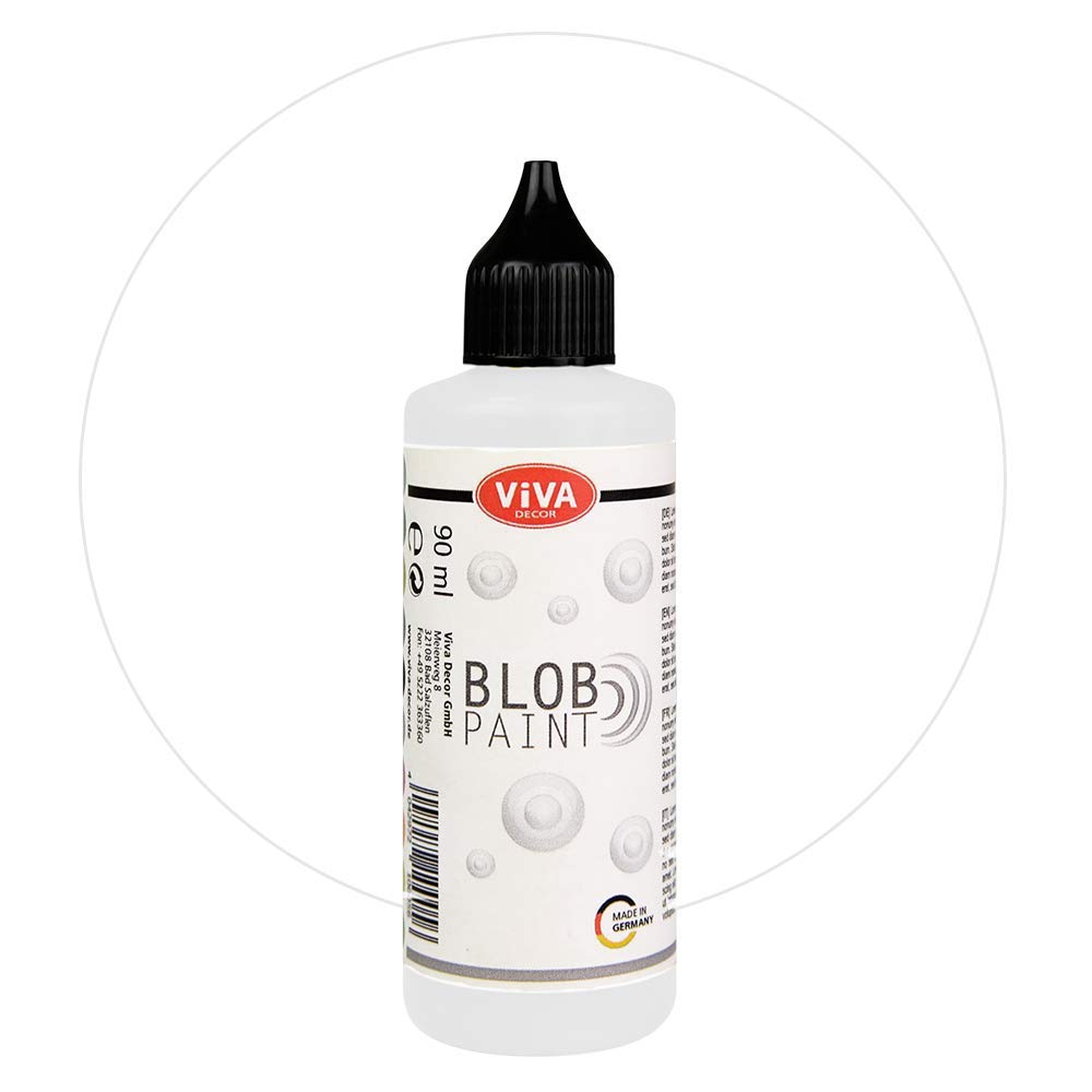 Viva Decor® Blob Paint (White, 90 ml) Ready-to-Use Blob Painting Paints with Properties of Acrylic Paint - Dot Painting Art, Dotting Tool for Canvas, Mandala and Many More - Made in Germany