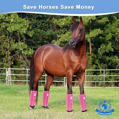 Image of Mesh Horse Fly Boots Set of 4, Fly Boots for Horses, Leggings for Horses, Reduce-Stomping, Breathable Mesh, Loose Fitting, Stay Up Not Sag, No Rub