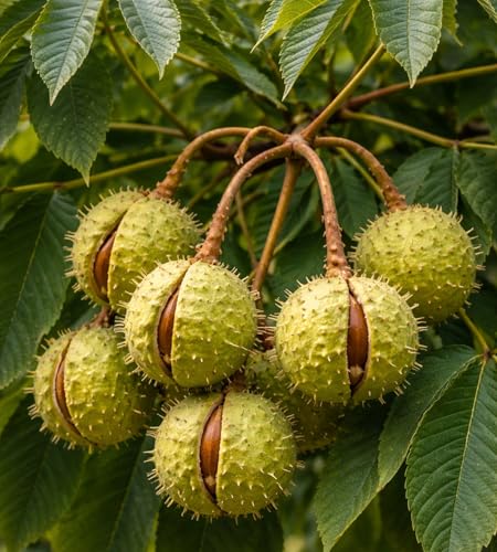 Ohio Buckeye (Aesculus glabra) Live Tree Plants to Grow | Native Shade Tree with Unique Nuts | Hardy Wildlife-Friendly Landscape Tree (2 Trees)