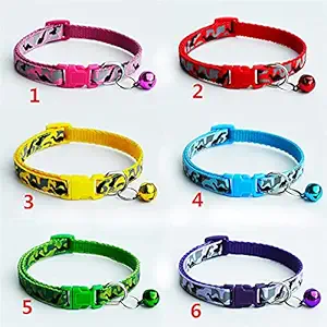 RvPaws Cat Cute Bone Print Dog Puppy Cat Kitten Pet Collar Adjustable Necklace with Bell, Cat Accessories Kitten Cat ( Pack of 2 )