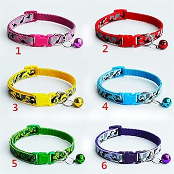 Woofy Cat Cute Bone Print Dog Puppy Cat Kitten Pet Collar Adjustable Necklace with Bell, Cat Accessories Kitten Cat ( Pack of 2 )