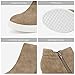 DREAM PAIRS Women's Wedge Heel Ankle Boots, Designed for Comfort, Zippers for Easy Wear, Reliable Grip, 2.35-Inch Elevation, Casual Style, Size 7.5,Taupe,WEDGE-SNKR-2