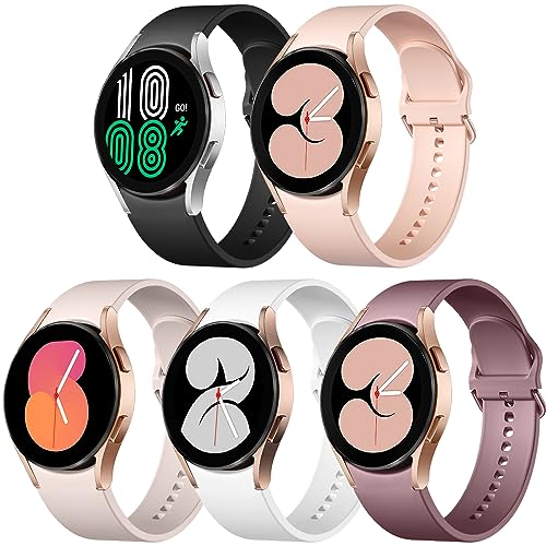 Lerobo 5 Pack Bands Compatible with Galaxy Watch 7 6 5 4 Band 40mm 44mm/ Galaxy Watch 6 4 Classic Band 43mm 47mm 46mm 42mm/Watch 5 pro 45mm,Active 2 Band, 20mm Band Soft Silicone Sport Band