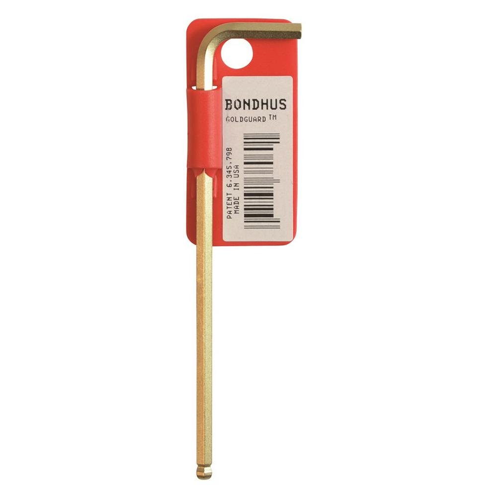 Bondhus 38058 Tagged y barcoded 3,5 mm con extremo de bola llave Allen de punta allen con GoldGuard acabado, 100 mm