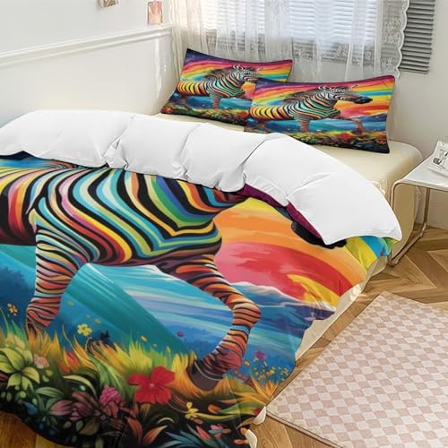 Linge de lit zèbre en microfibre premium avec impression 3D haute définition