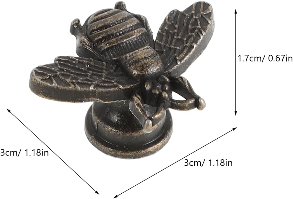 DOITOOL Vintage Bee Cabinet Knobs 1.18 Inch Metal Decorative Drawer Pulls Single Hole Wardrobe Handles for Dresser Cupboard Furniture Set of 10