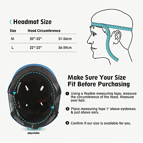 Kids Skateboard Bike Helmet Pad Set For Age 5-8-11,Adjustable Knee Elbow Pads Wrist Guards Protective Gear Skating Helmets Set Teens For Bicycle Cycling Scooter Bicycle M(20"-22" Head) #TOP1