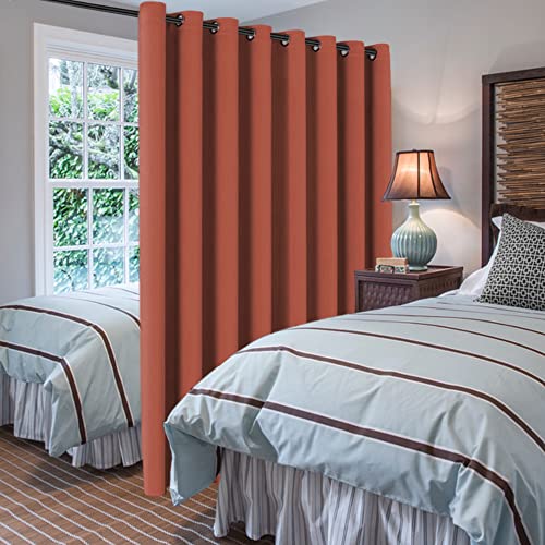 Image of H.VERSAILTEX Blackout Patio Curtains 100 x 84 Inches for Sliding Door Extral Wide Blackout Curtain Panels Thermal Insulated Room Divider - Grommet Top, 7' Tall by 8.5' Wide - Orange