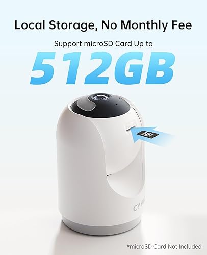 Miniatura 9 de Cámara WiFi para interiores, cámara de seguridad inalámbrica enchufable con video 3K de 5 MP, panorámica/inclinación, audio de 2 vías, detección