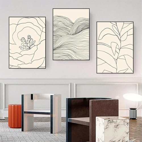 Affiches Impressions Fleur Minimaliste pour Créer un Salon Esthétique et Cocooning