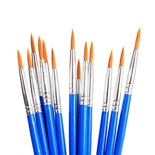 50 Pcs Pointed Round Brushes Set For Kids/Students/Starter/Teens/Children ，Detail Paint Brushes Bulk For Art Class Painting/Painting Party/Acrylic Oil Watercolor，Short Plastic Handle Paintbrushes #TOP3