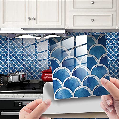 Exquisite Tile Stickers 15cm x 15cm Duck Egg Blue 10psc Kitchen Tile Stickers for Bathroom Stick on Wall Tiles Backsplash for Kitchen Stick on Tiles Self-Adhesive Vinyl Home Decoration
