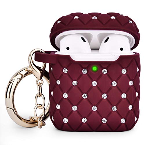 CAGOS Compatible with Airpods Case, Bling Protective Hard Cover Upgrade TPU Case Women