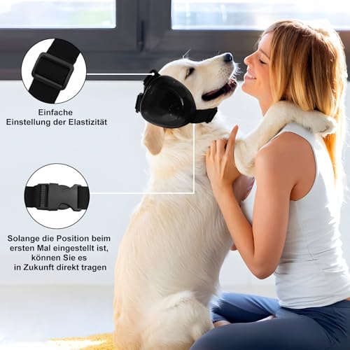 BERGWERK Hunde Ohrschützer für Gehörschutz, 29dB NRR Hundeohrschützer für Lärmschutz Noise Cancelling Kopfhörer (Schwarz-M)