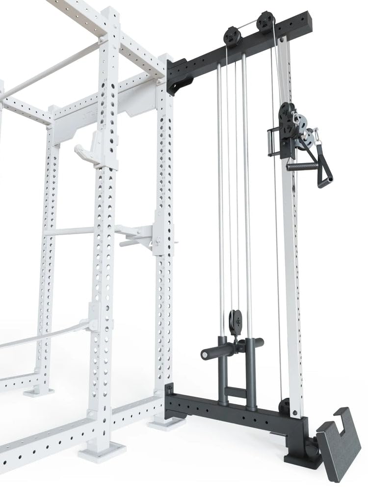 ATLETICA R8-Kabelzug Plate Loaded | 221 cm hoch, 52 kg schwer, Bis 450 kg belastbar, 34fach höhenverstellbar, einzeln, als Paar oder am Rack