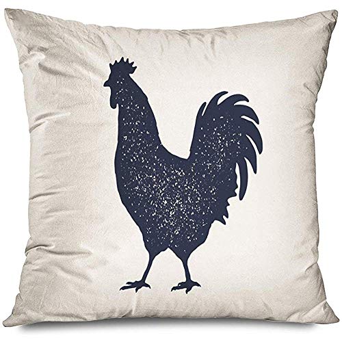 Butlerame Quadrato 18X18 Francobollo Gallo Gallina sagoma Vintage Animali Fattoria Fauna Selvatica Distintivo Agricoltura Uccello macellato Federa Federa