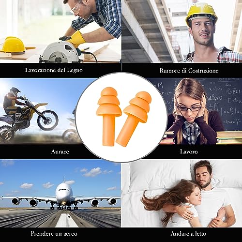 JOIYHY 10 Paia Tappi Orecchie Dormire, 10 Colori