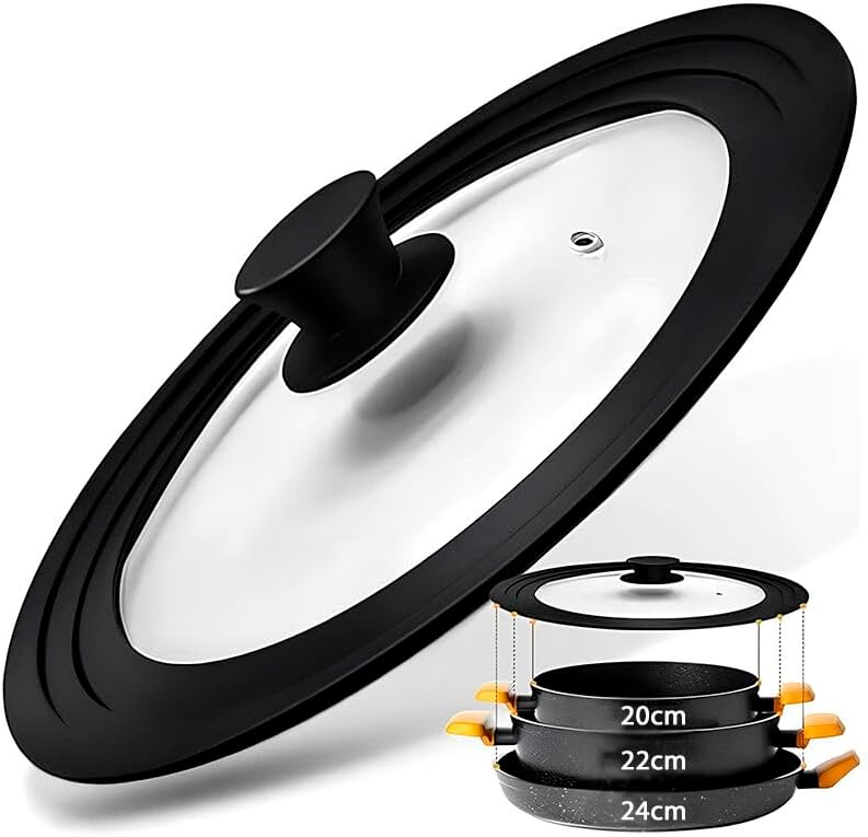 Tampa de Vidro e Silicone 3 em 1 (20-22-24cm) - Multiuso par... - imagem principal do produto