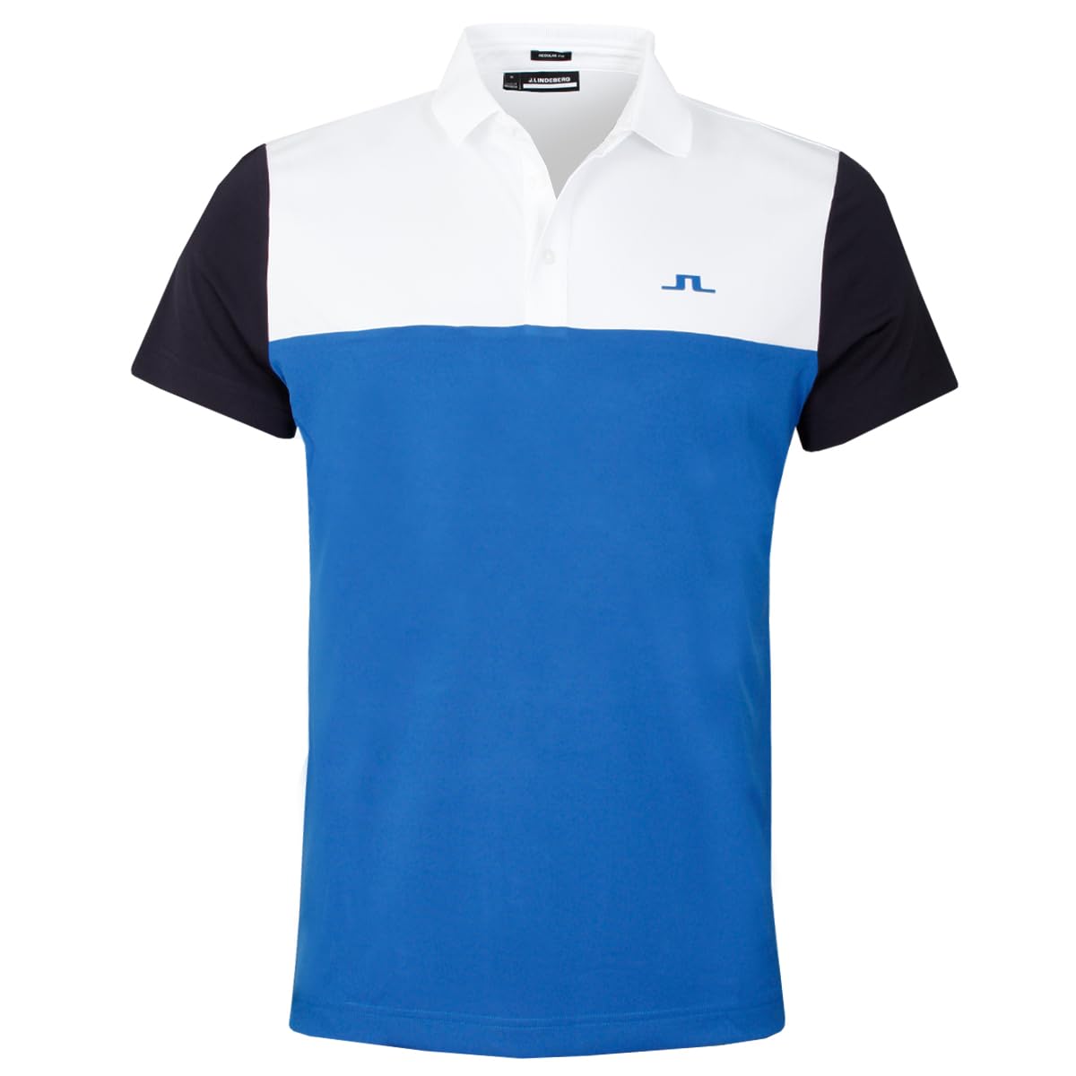 J. LindebergMen's Keenan Colourblock Golf Polo Shirt - Nautical Blue - S