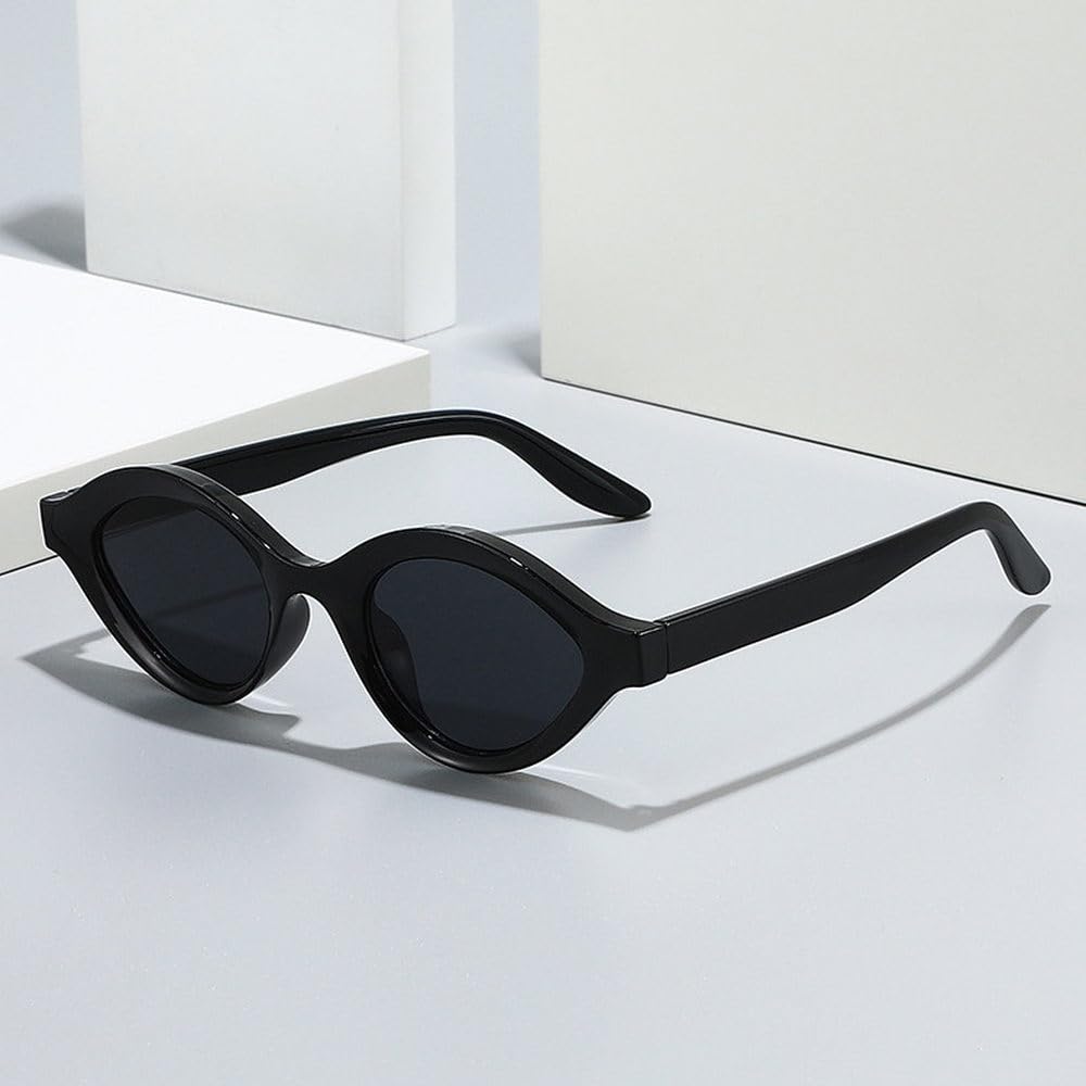 Retro małe kocie oko galaretki kolorowe okulary przeciwsłoneczne moda gradientowe UV400 mężczyźni punkowe owalne okulary przeciwsłoneczne