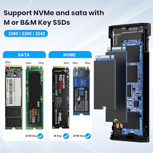 Cablecc USB4 20Gbps Type-C USB3.2 a NGFF M-Key M.2 SSD miniatura 2