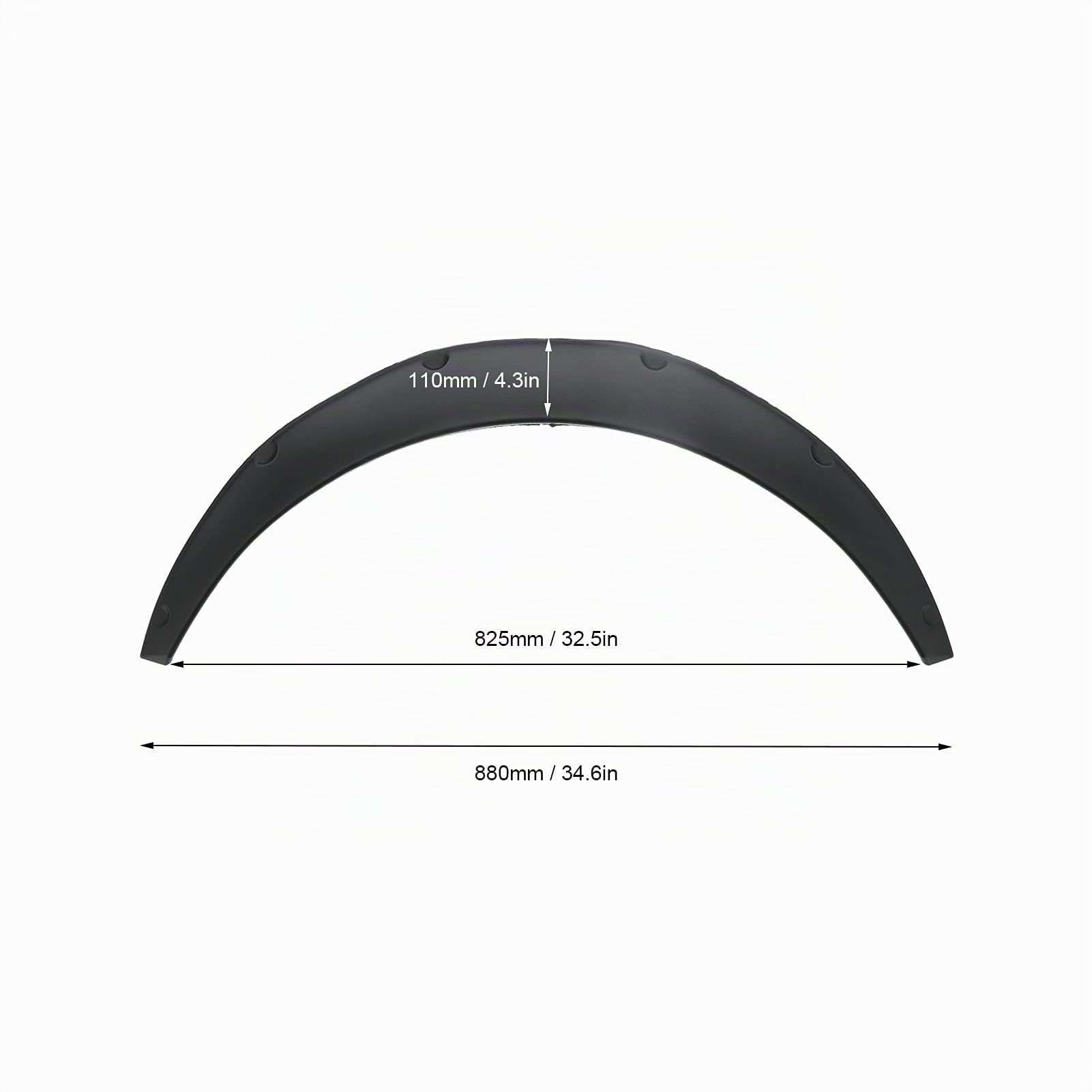 aqxreight 4pcs Universel Avant et Arrière évasements d'ailes Protecteur Universel de Sourcil de Roue élargie de Voiture, Noir(110mm)