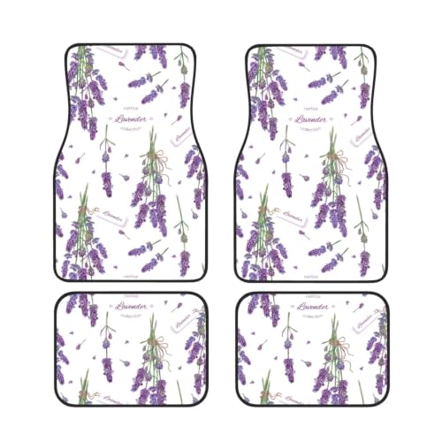Alfombrillas de coche antideslizantes que solucionan el desgaste con diseño de lavanda