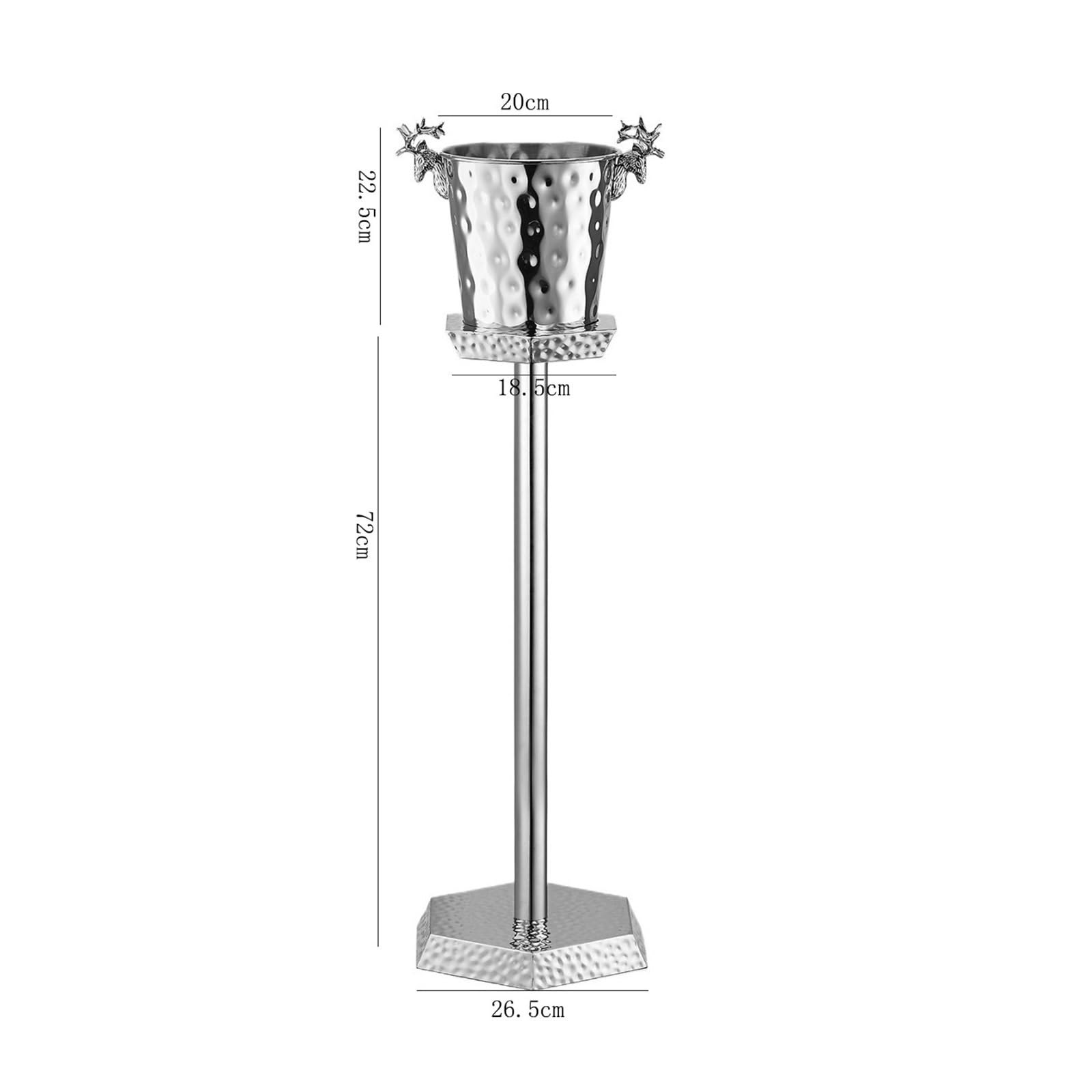 Cubo de Hielo Cubitera de Acero Inoxidable con Soporte, Ideal for Vino, champán, Cerveza, Bares, Discotecas y Fiestas Enfriador Vino | Grande