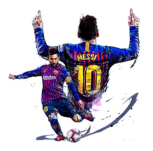 Divine Designs™ PVC Vinyl Self-Adhesive Messi Illustration Vinyl Wall Sticker for Living Room, Bedroom, Office Wall Decoration (24 X 24 INCH) Pack 1