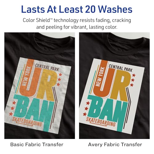 image for Avery Printable Heat Transfer Paper for Dark Fabrics, 8.5