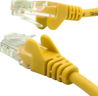 Jafsal Online 10m-20m Cat5e (enhanced) High Speed Ethernet Cable – Lan Network Cable with RJ45 Connector Lead – Ideal for Internet, Router, Modem, Smart TV, PC and Laptop – 20m Yellow