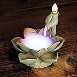 Lotus Censer Incense Holder Backflow Incense Stick Holder, Fountain Incense Burner with10 Backflow I