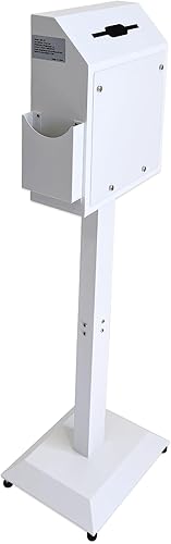 Miniatura 12 de Caja de sugerencias con soporte, caja de presentación de pie en el suelo, caja de seguridad con cierre de metal para votar, caridad, donación, Negro