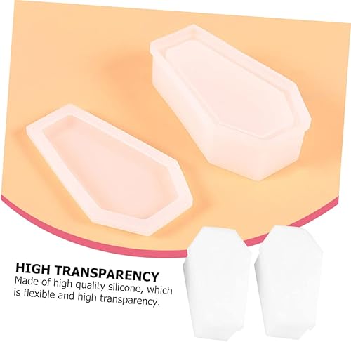 Miniatura 2 de Amosfun 3 juegos de moldes de ataúd de epoxi para Halloween, moldes decorativos para bricolaje, organizador de joyas, molde transparente para