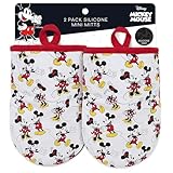 Disney Oven Mitts - 5.5” x 7.5” Heat-Resistant Mini Oven Mitts with Non-Slip Printed Silicone Disney Silhouettes - Mickey & Minnie, Stich, Winnie The Pooh