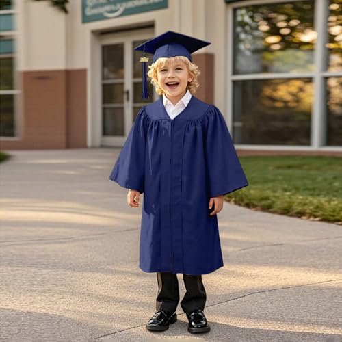 Image of Kindergarten 2025 Graduation Cap and Gown Tassel Sets with Charm 2PCS Graduations Stoles for Kids Grad Party Clothes