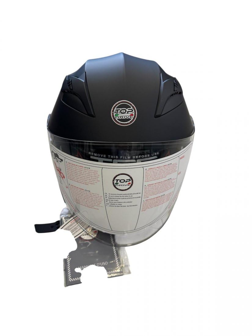 TOP DRIVE Casco Jet Moto Scooter Omologato ECE 22 Città DOPPIA VISIERA Antigraffio tg l