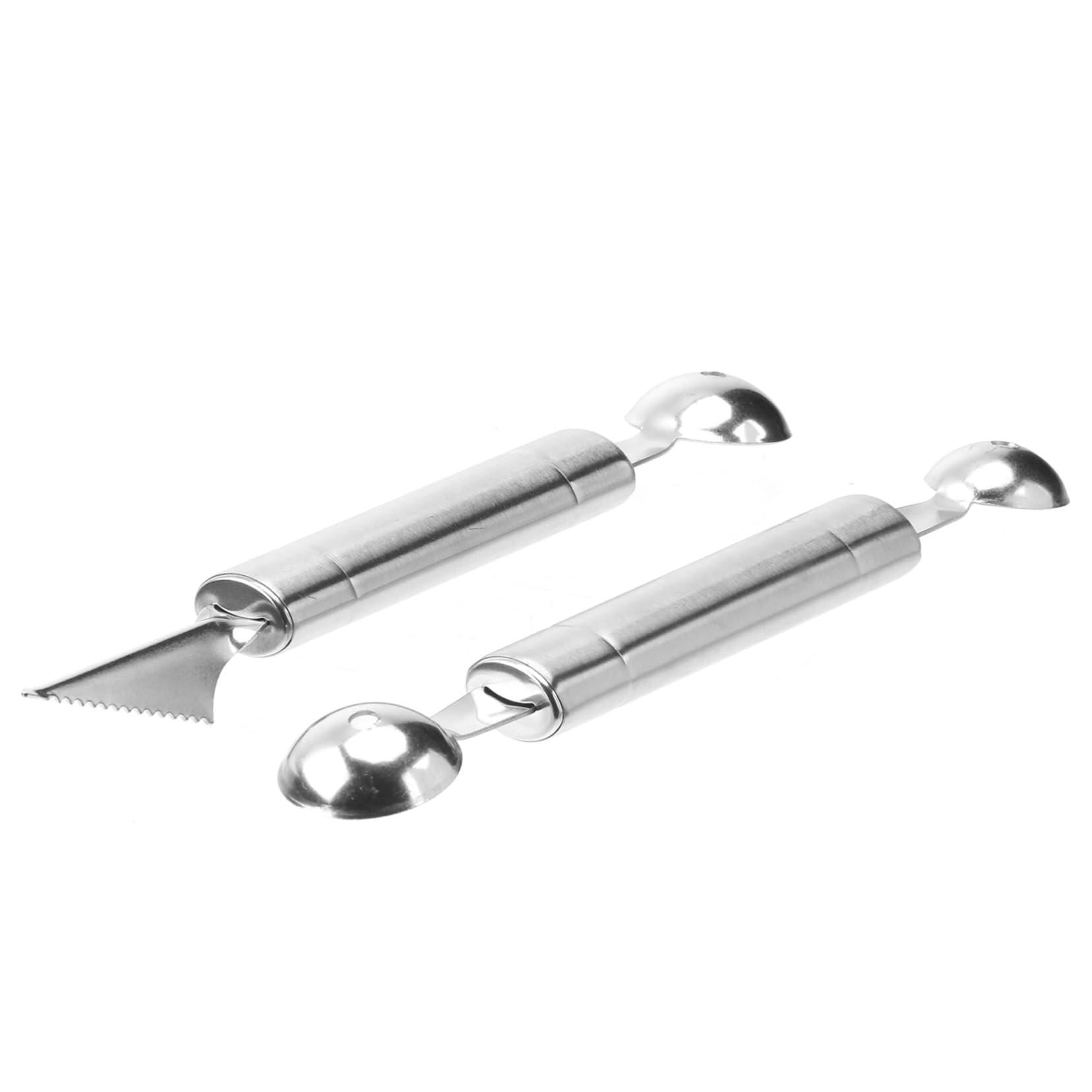 PRETYZOOM 2pcs Stainless Steel Dual-ended Fruit Scoop Tool Carving Fruit Cutter for Melon Pears for Decorations
