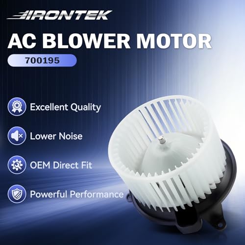 Image of IRONTEK HVAC Heater Blower Motor Fan 700195 Fit for Dodge 2013-2016 Dart L4 1.4L 2.0L 2.4L 68163782AA 68225055AB 68225055AB PM4050 2311894 76971 700315