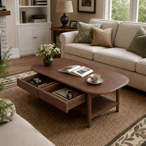 100 Solid Oak Wood Coffee Table with Storage for L Review