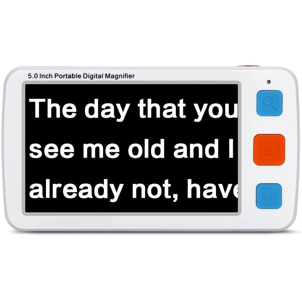 YINHA Digital Video Magnifier 5.0 Inch Screen, 4X-32X Zoom, Multi-Color Mode, 5 Levels Brightness, HDMI AV Output to TV, Ideal Tool for Reading Writing Viewing Books (Color : White)