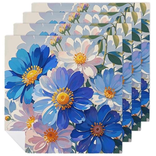 Servilletas de Tela con Flores Acuarela - Pack 4 piezas miniatura 1
