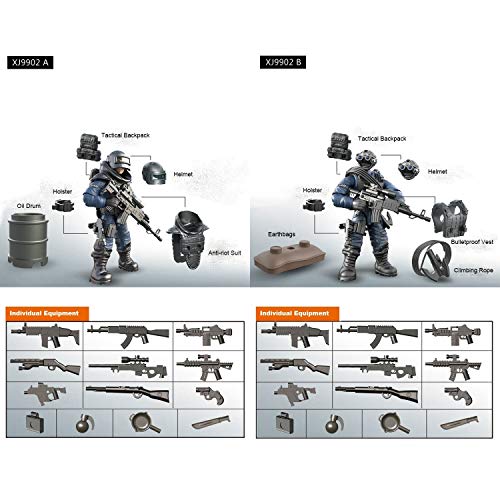 YEIBOBO ! Special Forces Mini Military Action Figure with Weapons and Accessories (Lightning SWAT Team XJ-9902)