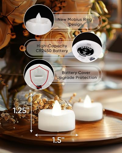 Image of merrynights 24Pcs Remote Control LED Tea Lights,2 /4 /6 /8H Timer,400+Hours