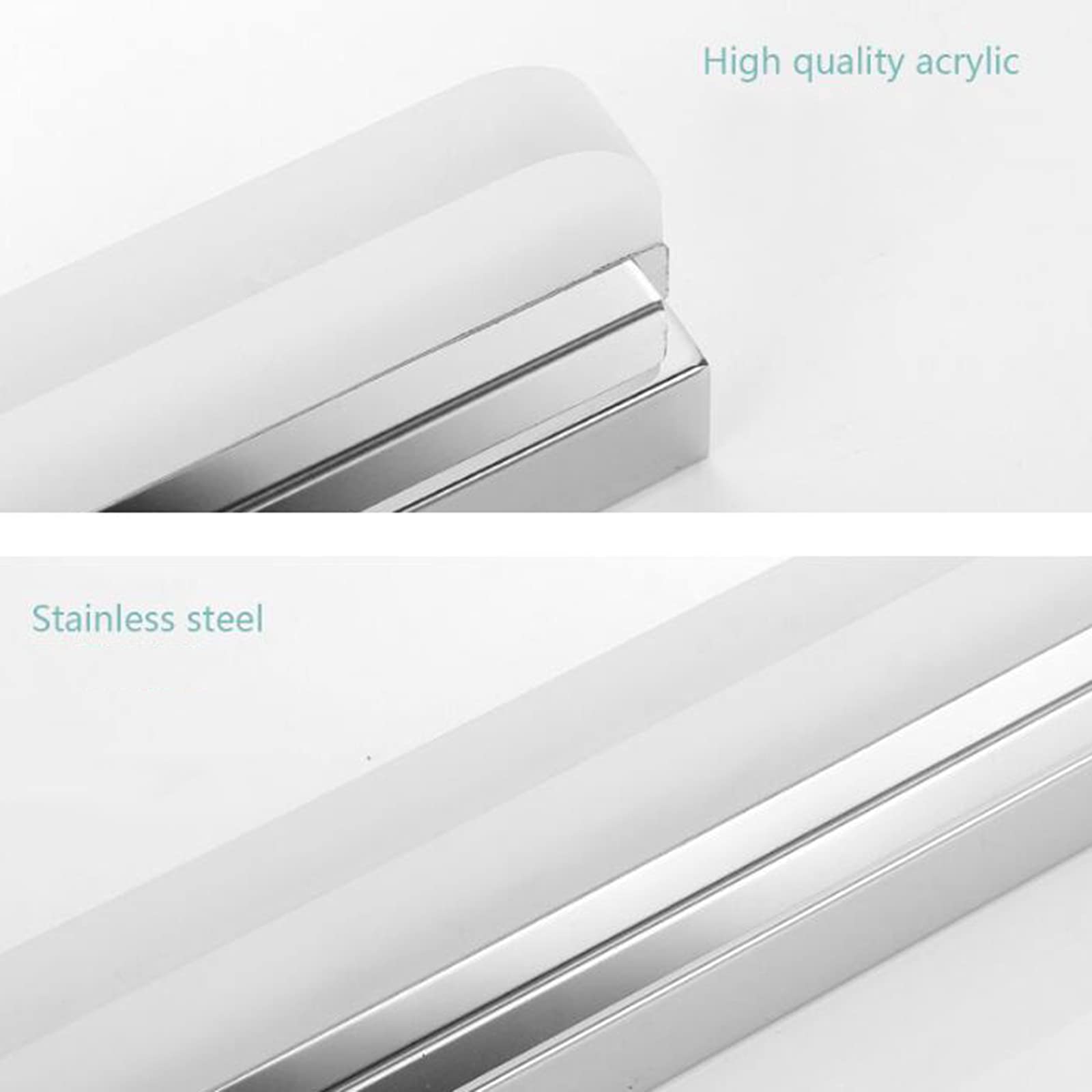 Höflichkeitsbeleuchtung LED Spiegel Frontlicht, wasserdichtes Anti-Beschlag-Badezimmerlicht aus Edelstahl, minimalistische Acryl-Lampe tru Lampe