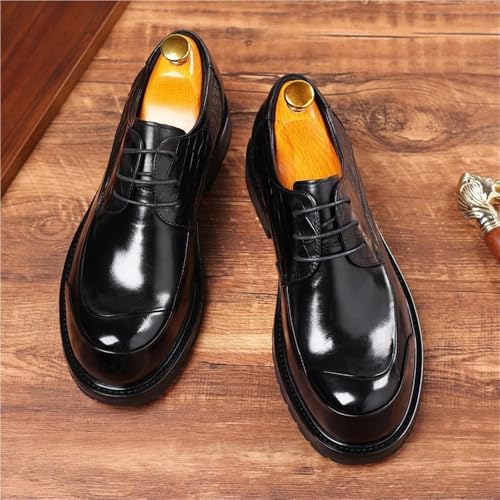 Mens Leather Lace Up Oxford Shoes Comfortable Business Work Walking Casual Formal Shoes2