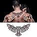 Large Tattoos Fake Temporary Body Art Stickers for Men Women Teens, VIWIEU 3D Realistic Girls Chest Temporary Tattoos, 5 Sheets, Water Transfer Body Tattoos